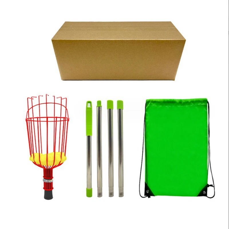 Adjustablet Fruit Picker Stainless Steel Device Fruit Picker With Telescopic Handle Detachable Picking Device Farm Garden Tool