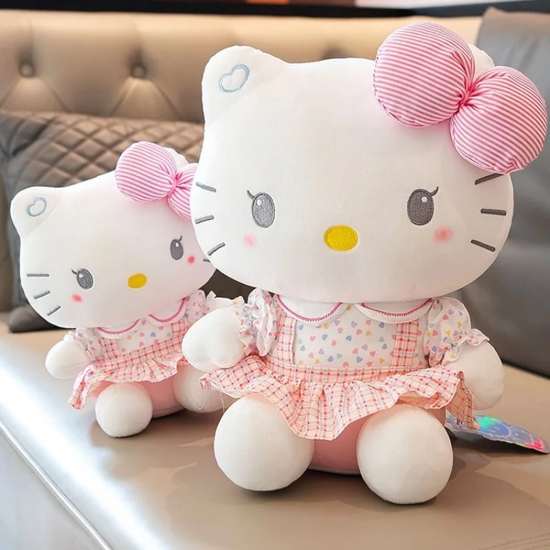 Sanrio Hello Kitty อะนิเมะ Hello Kitty ตุ๊กตาของเล่น Plushier หมอนนุ่มของขวัญวันเกิดสําหรับสาว Kawaii Hello Kitty ตุ๊กตาตุ๊กตา