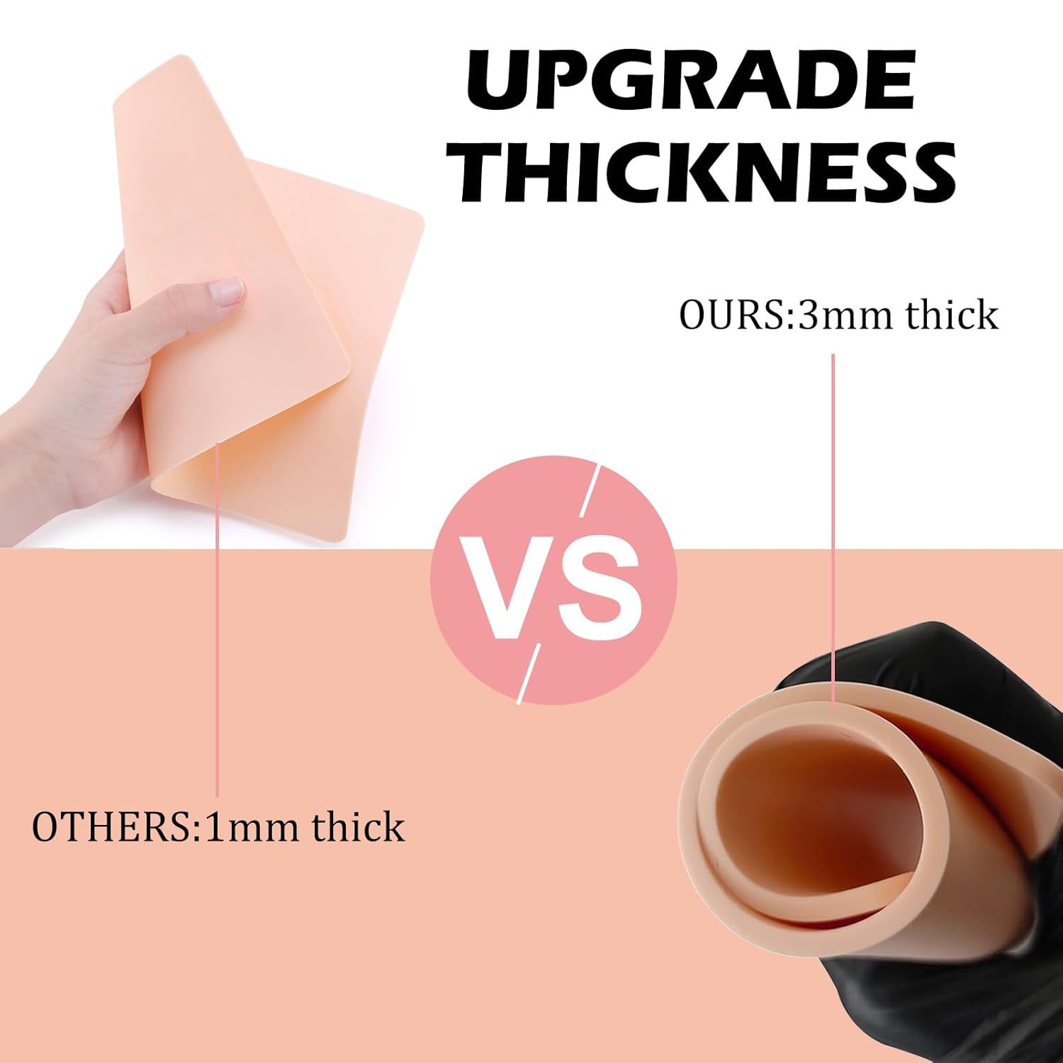 1/3/5/8/10/15 pièces peau de pratique de tatouage 3MM fausse peau en Silicone Double face pour fourniture de formation de maquillage Permanent accessoire de tatouage