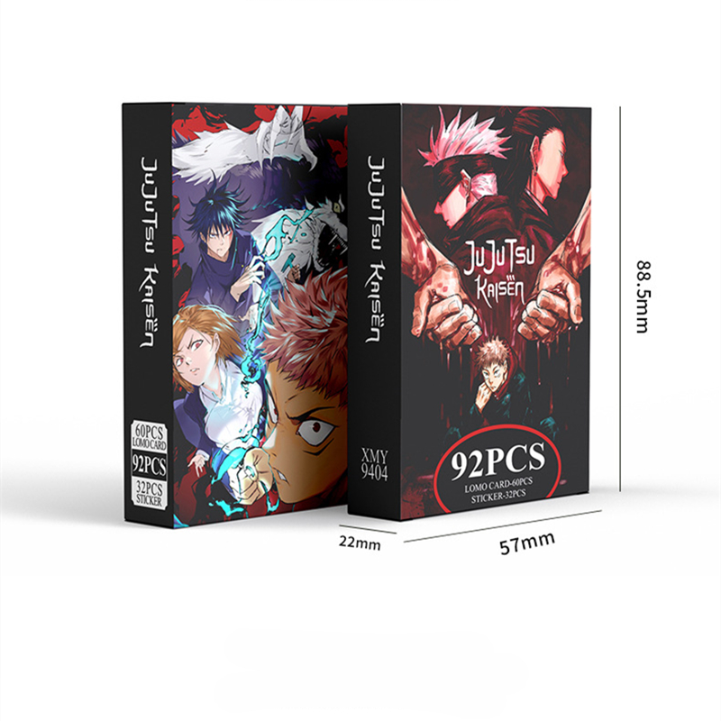 92 pçs/set anime cartão adesivo jujutsu kaisen adesivos lomo cartão de foto para fãs coleção presente crianças brinquedos