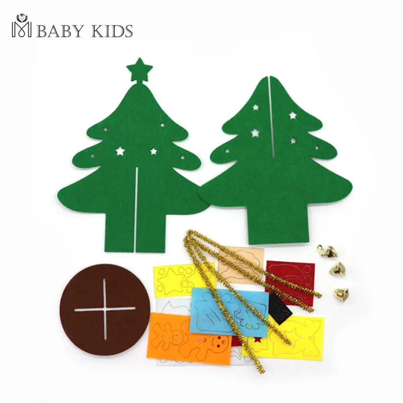 3D DIY Felt ต้นคริสต์มาสของเล่นเด็กเด็กอนุบาลหัตถกรรม Snowman ของเล่นเพื่อการศึกษาของขวัญตกแต่งสําหรับเด็ก