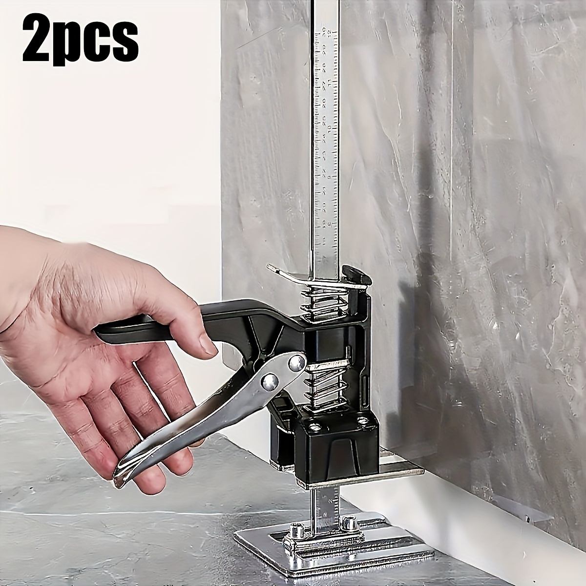 2 PCS Labor Saving Arm Tool-15.5 inch Portable Height Adjustable Lift Jack,Precision Clamping Hand Device for Drywall,Tile Locat