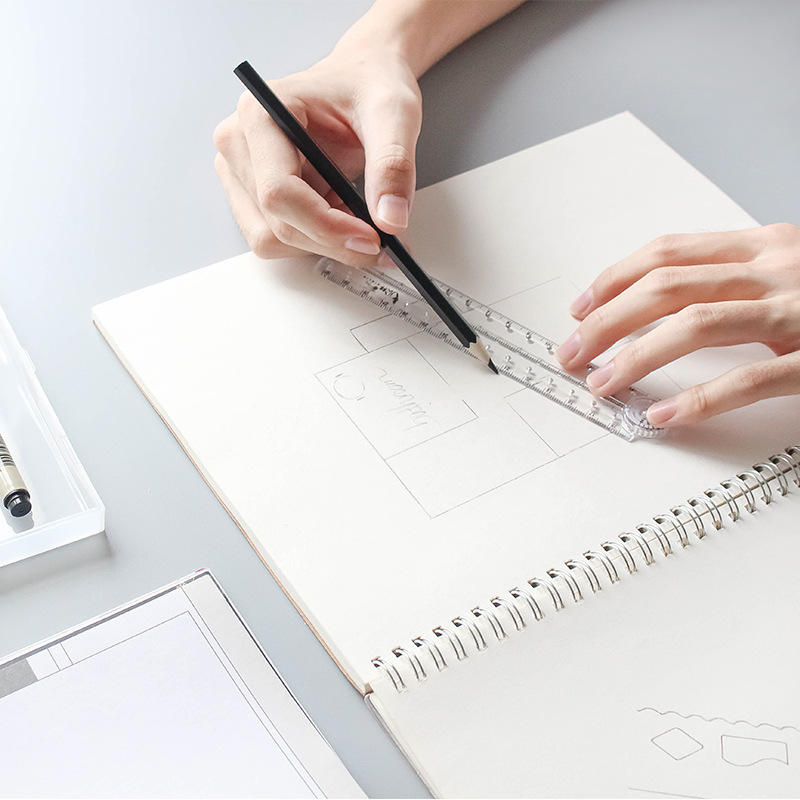 Folding Acrylic Ruler Transparent Straight Rulers Creative Tool Drawing Wiring Student Stationery School and Office Supplies