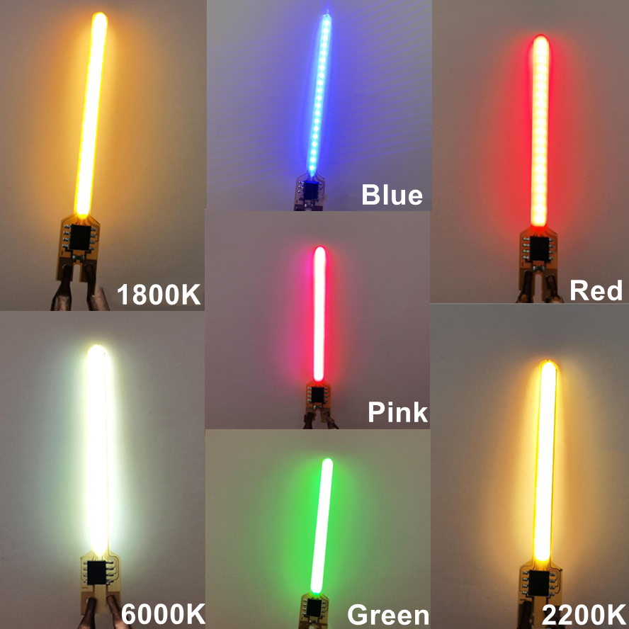 5PCS/Box 5 Modes LED Meteor Shower Flowing Water Lamp DC 3V LED COB Filament Diodes Parts Incandescent Light Accessories 40/59MM