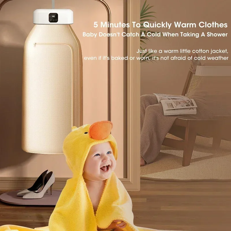 Mini sèche-linge électrique portable, pliable, intelligent, chronométré, séchage rapide, armoire domestique avec sac de séchage, style de voyage compact