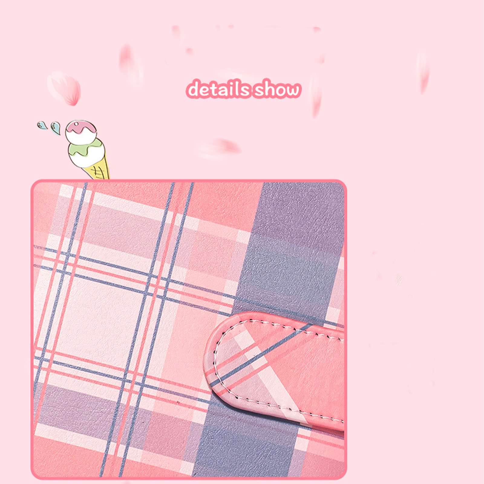 A6 ファッションチェック柄予算バインダー 6 リングノートブックバインダーカバー詰め替え可能なルーズリーフバインダー財布バインダー