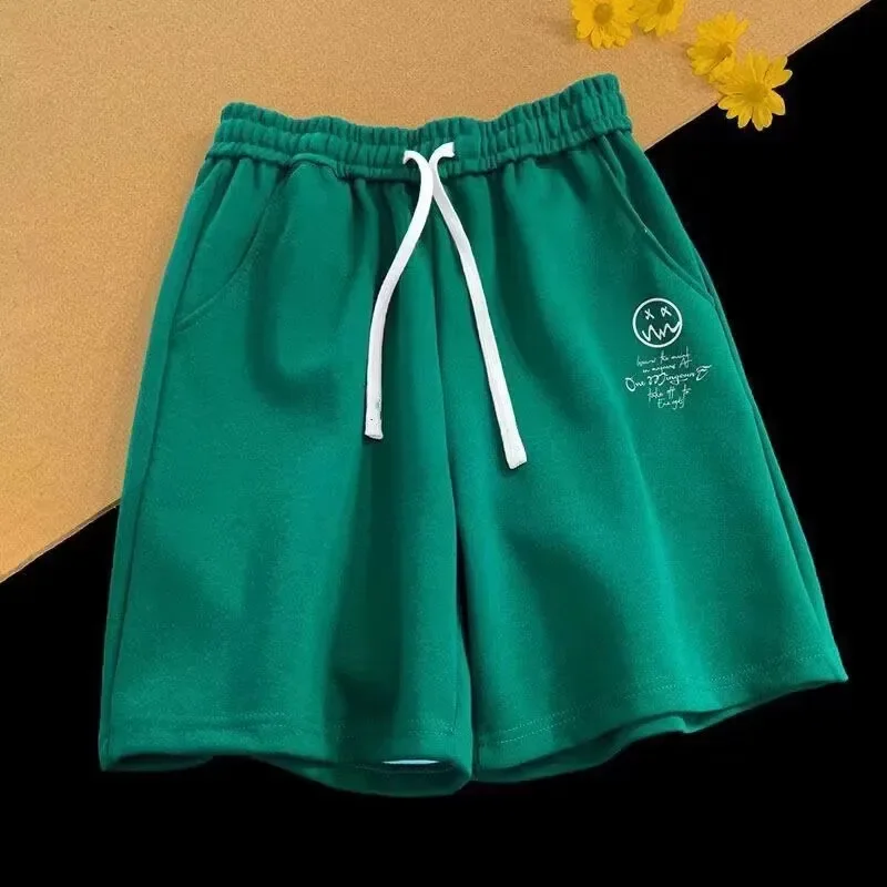 Men's Summer Thin Athletic Shorts Loose Casual Breathable Print Cropped Pants Athletic Running Trend Sweatpants for Active Wear