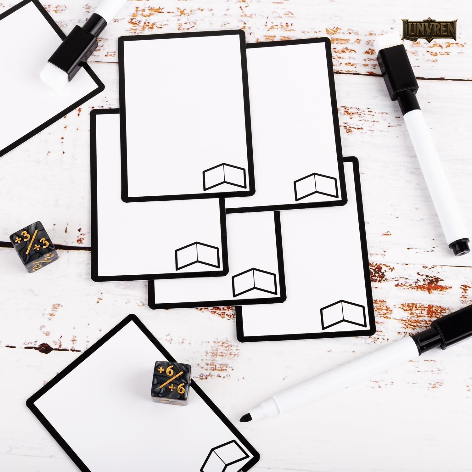 50 Pieces Reusable Dry Erase MTG Tokens with Marker Double-Sided MTG Proxy Cards for MTG, DND DIY Blank Card Games Accessories