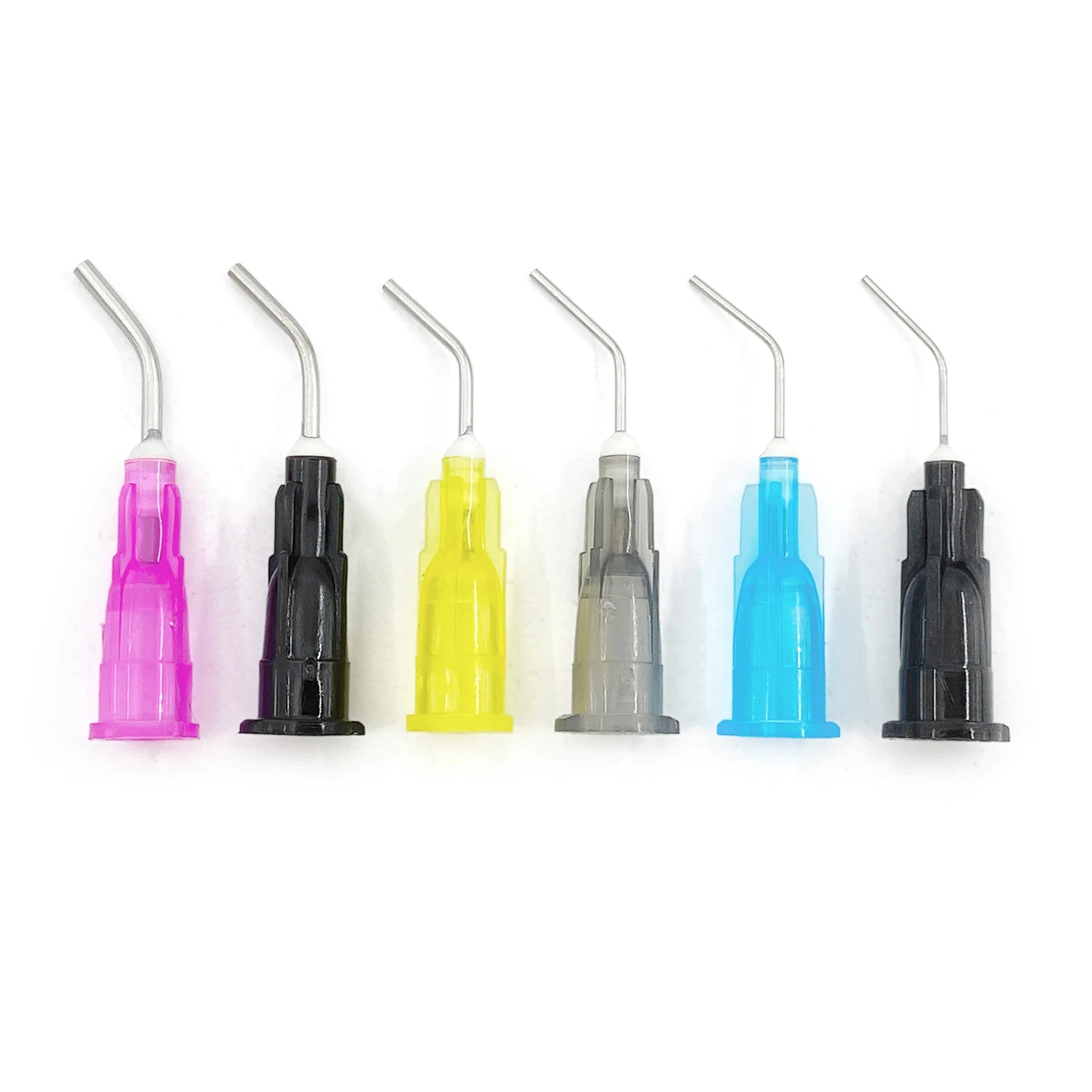 Pre Bent Dispensing ทันตกรรมเคล็ดลับ Etchant เรซิ่นกระแสเงินสดคอมโพสิตเข็มทิ้ง Applicator ทันตกรรมวัสดุการจัดส่ง 100 ชิ้น