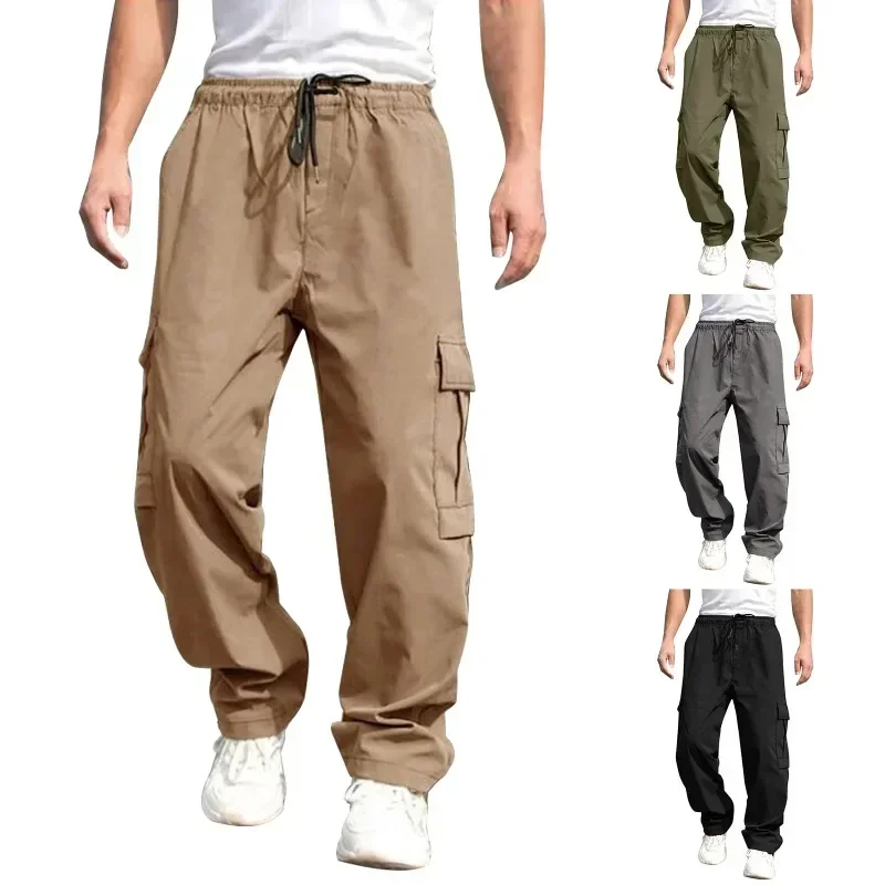 Neue Sommer-Herren-Freizeithose mit lockerer Passform und geradem Bein – europäische und amerikanische Jugendmode-Cargohose für Herren