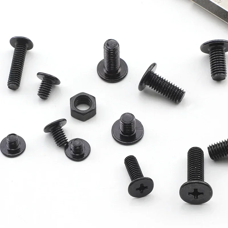 NINDEJIN Phillips Ultra Thin Flat Wafer Head Screw M1.6 M2 M2.5 M3 M4 M5 M6 Carbon Steel CM Thin Head Laptop Screw for Computer