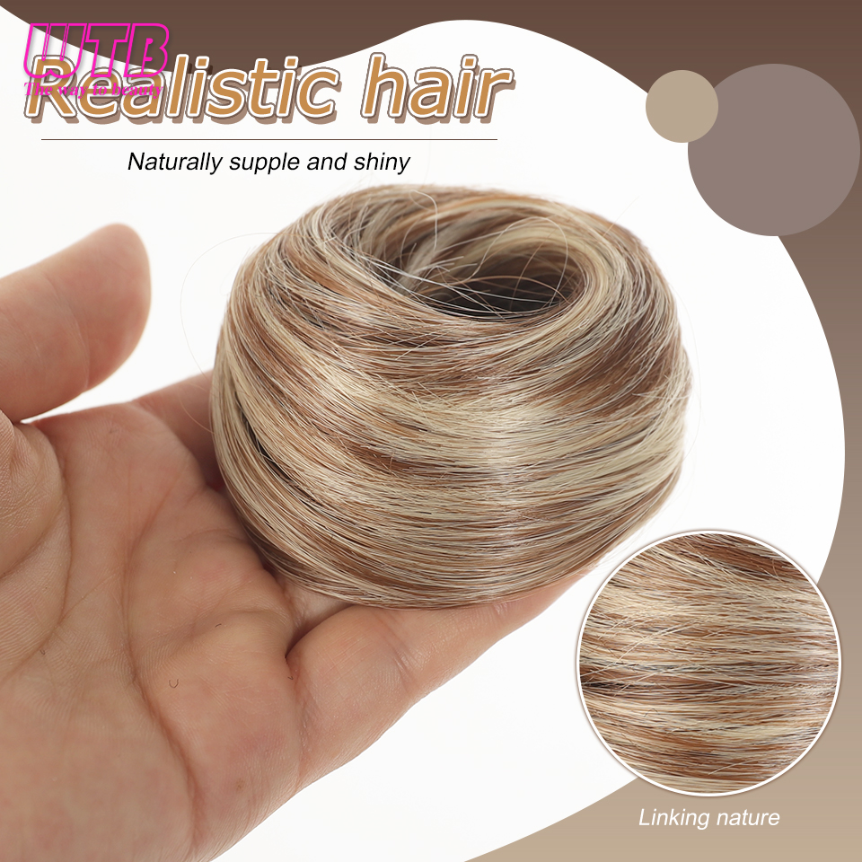 Cabelo sintético bagunçado pedaço de cabelo, elástico macio elástico, adequado para as mulheres a usar