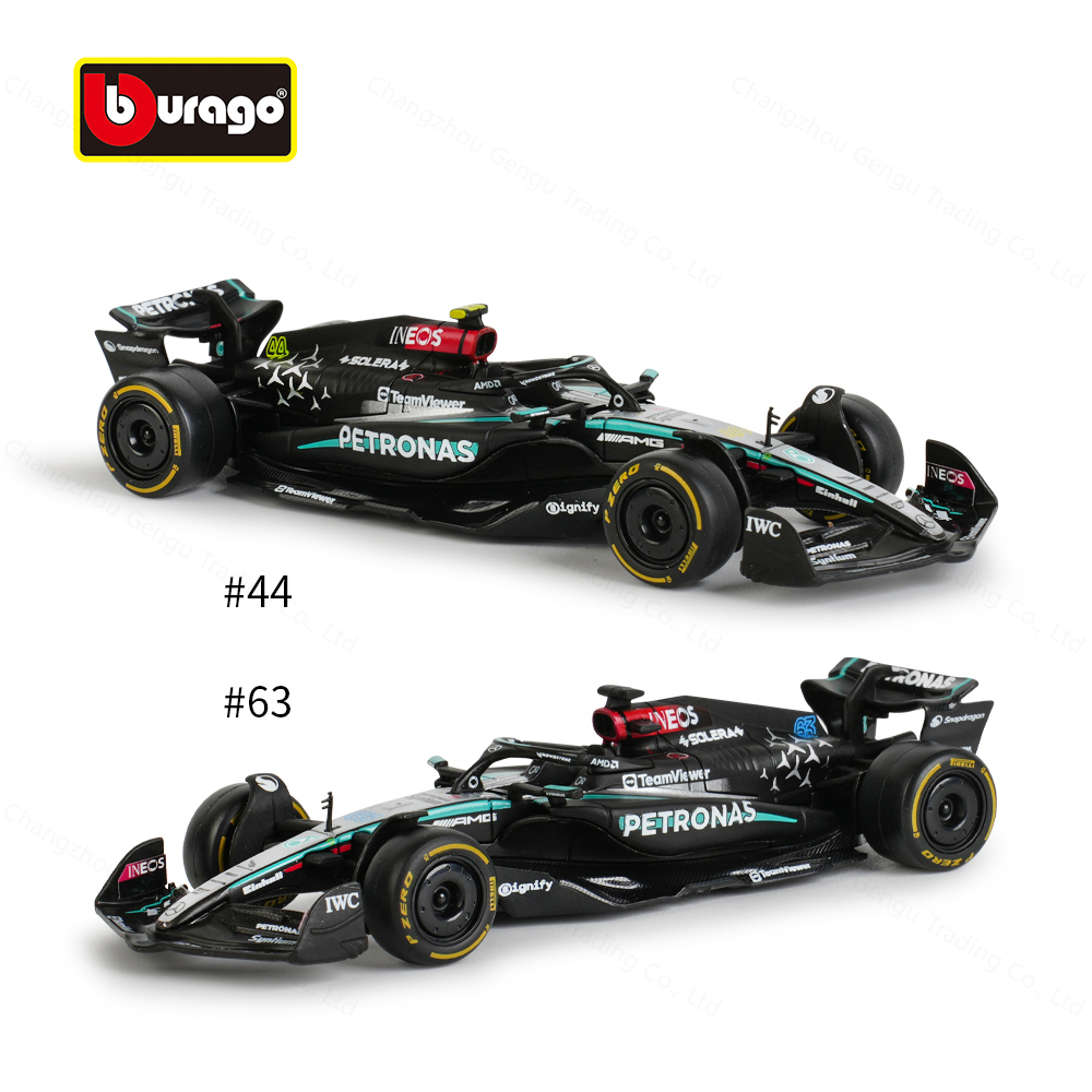Bburago 1:43 Mercedes 2024 AMG W15 E Performance статическая имитация литья под давлением модель из сплава F1 гоночная формула автомобильные игрушки