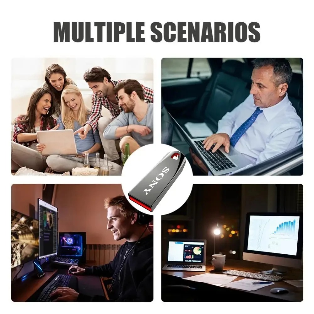 ソニー-高速メタルフラッシュドライブ、ポータブルUSBドライブ、防水メモリディスク、オリジナル、USB 3.0、1テラバイト、32GB、2テラバイト