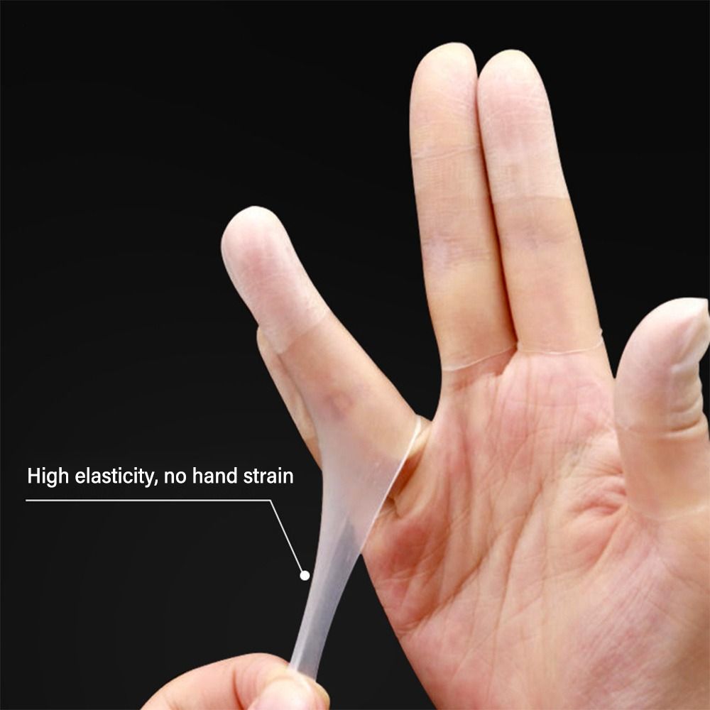 100Pcs Transparent Frosting Disposable Finger Cover Dustless Non-slip Latex Cover Anti-static Workplace Fingertips Protector