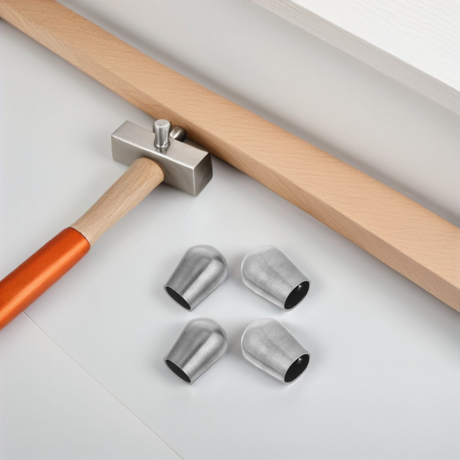 4Pcs Stainless Steel Handrail End Caps for Stairs Round Tube Plugs Secure Closure Staircase Railing Accessories Indoor Use