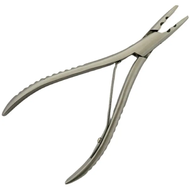 1 pc 7 polegada prata braçadeira de aço inoxidável alicate extensão do cabelo com dois furos queratina extensões do cabelo ferramentas remoção