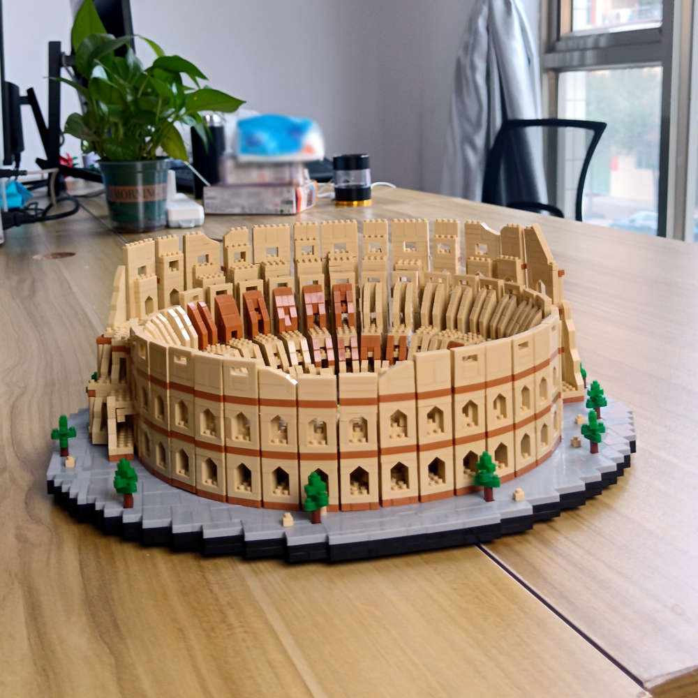 KNEW BUILT Euro constrution roma coliseu micro mini blocos de construção para adulto criança brinquedos conjunto arco do triunfo louvre grande ben tijolo