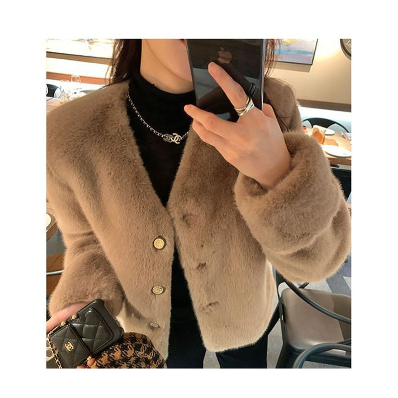 ผู้หญิงเสื้อผู้หญิงเสื้อขนสัตว์ใหม่แฟชั่น Mink FUR Coat ผู้หญิงฤดูใบไม้ร่วงและฤดูหนาวใหม่ขนสัตว์สั้นสุภาพสตรีลม Chaebol ลูกสาว