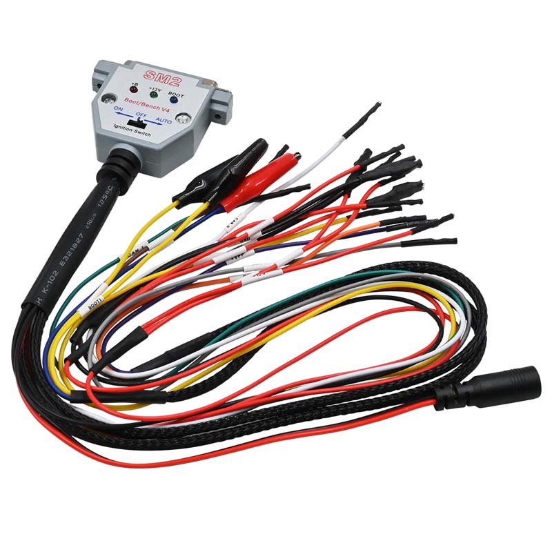 SM2 PRO J2534 Cable de 3 luces LED Cable de banco DB25 Cable de entrada ECU para VCI leer y escribir ECU BATT VCC KLINE CAN-L CAN-H