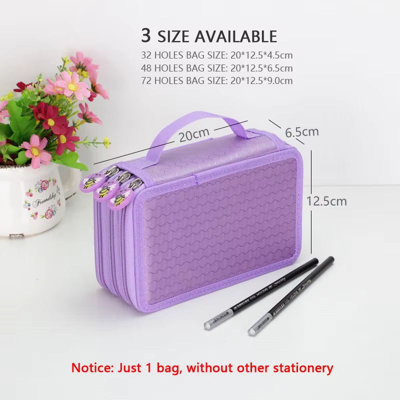 Multifunction Large Capacity Pencil Case with 32/48/72 Holes for Colored Pencils Art Drawing Pen Storage Bag School Stationery