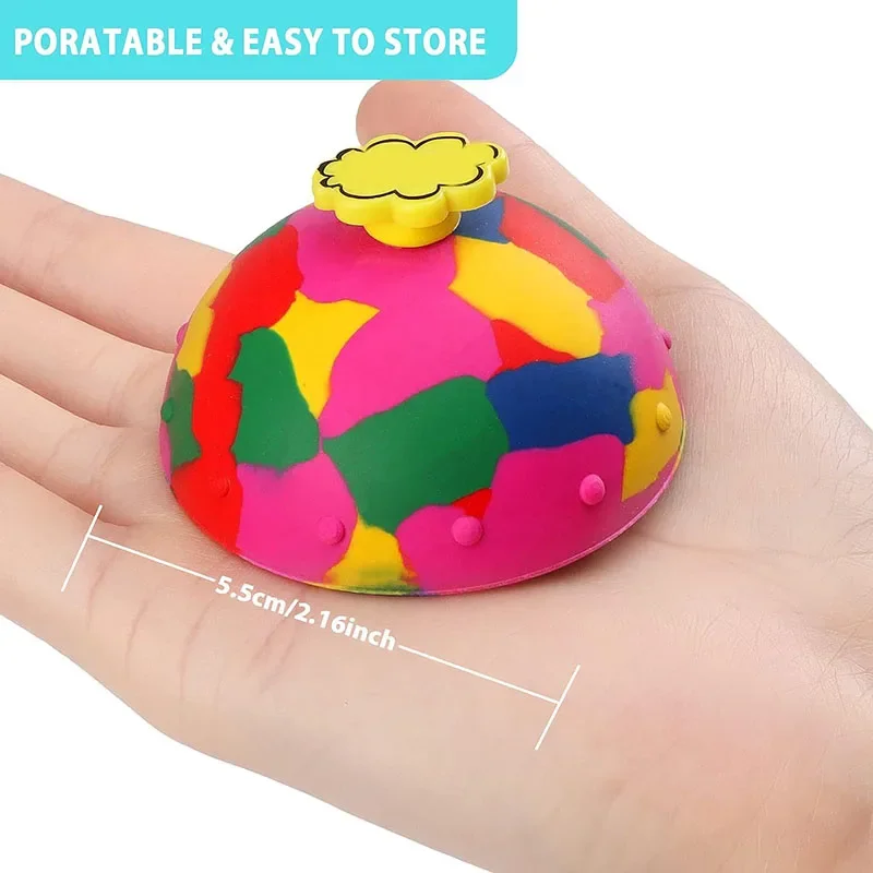 Hip Hop กระโดดครึ่งด้านข้าง Bouncing Ball Anti ความเครียด Fidget ของเล่นเด็กสนุกกลางแจ้ง Camouflage SPINNING BOUNCE ชามปลายนิ้ว TOP ของเล่น