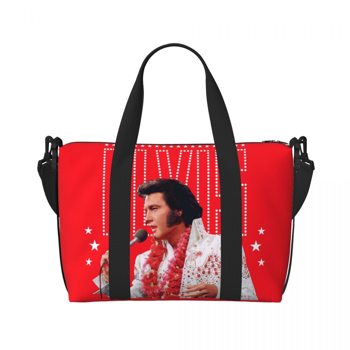 Custom Elvis และ Rock King Tote กระเป๋าผู้หญิงขนาดใหญ่ความจุนักร้องอเมริกันนักแสดง Gym Beach กระเป๋าเดินทางไหล่