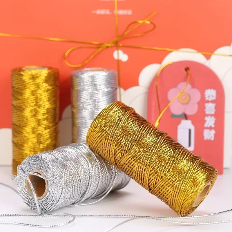 1.5mm 100M Gold Silver Macrame Cord Rope String do szycia DIY Rope 100M Macrame Rope String do szycia i rzemiosła Nici Sznurek