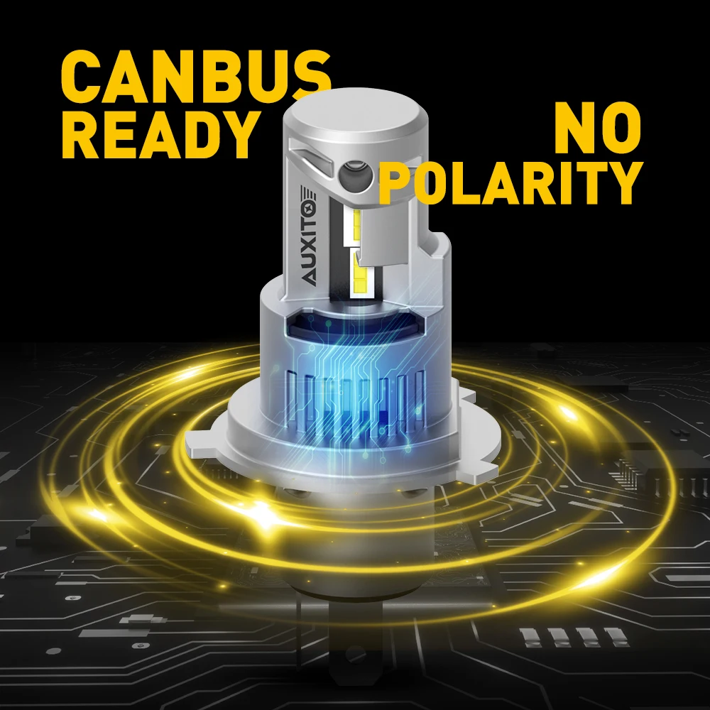 AUXITO 2 unidades 20000LM H4 9003 lâmpadas de farol LED Canbus sem erro H4 HB2 LED Hi/Lo Beam 100W lâmpadas de cabeça de carro 6000K luz branca automática