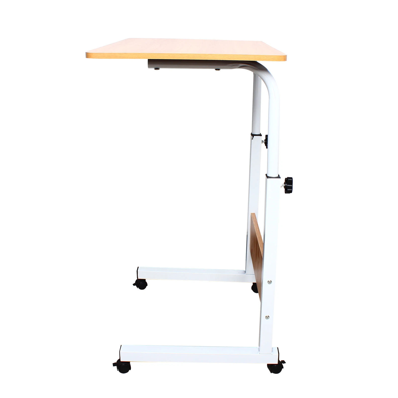 Tavolo per computer regolabile Houshold Tavolo per laptop desktop di grandi dimensioni Supporto per computer pigro Tavolo sollevato per snack e caffè con ruota