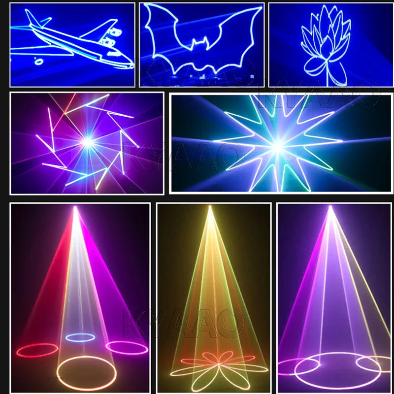 5W Laser Disco Podiumverlichting Projector met IOS/Android DMX-bediening voor Bruiloft Home Party 3D Animatie Logo Display