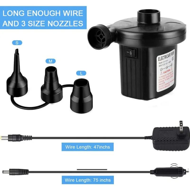 Elektrische aufblasbare Pumpe, Mini-Luftkissen, tragbare Campingpumpe, schnelle Füllung, Matratze, Schwimmbad, Luftfüllgebläse, Injektor