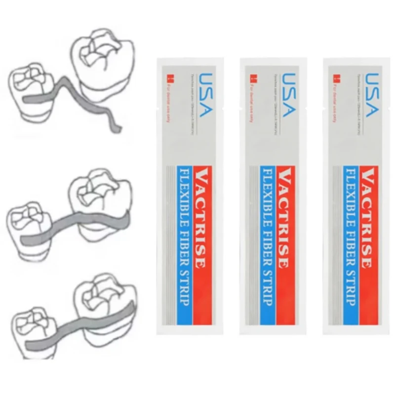 7 ชิ้น/กล่องทันตกรรมวัสดุยืดหยุ่นแถบไฟเบอร์ Glass Splint หลวมฟัน Fixation Strips Light Cure Bonding จัดฟัน Retainers
