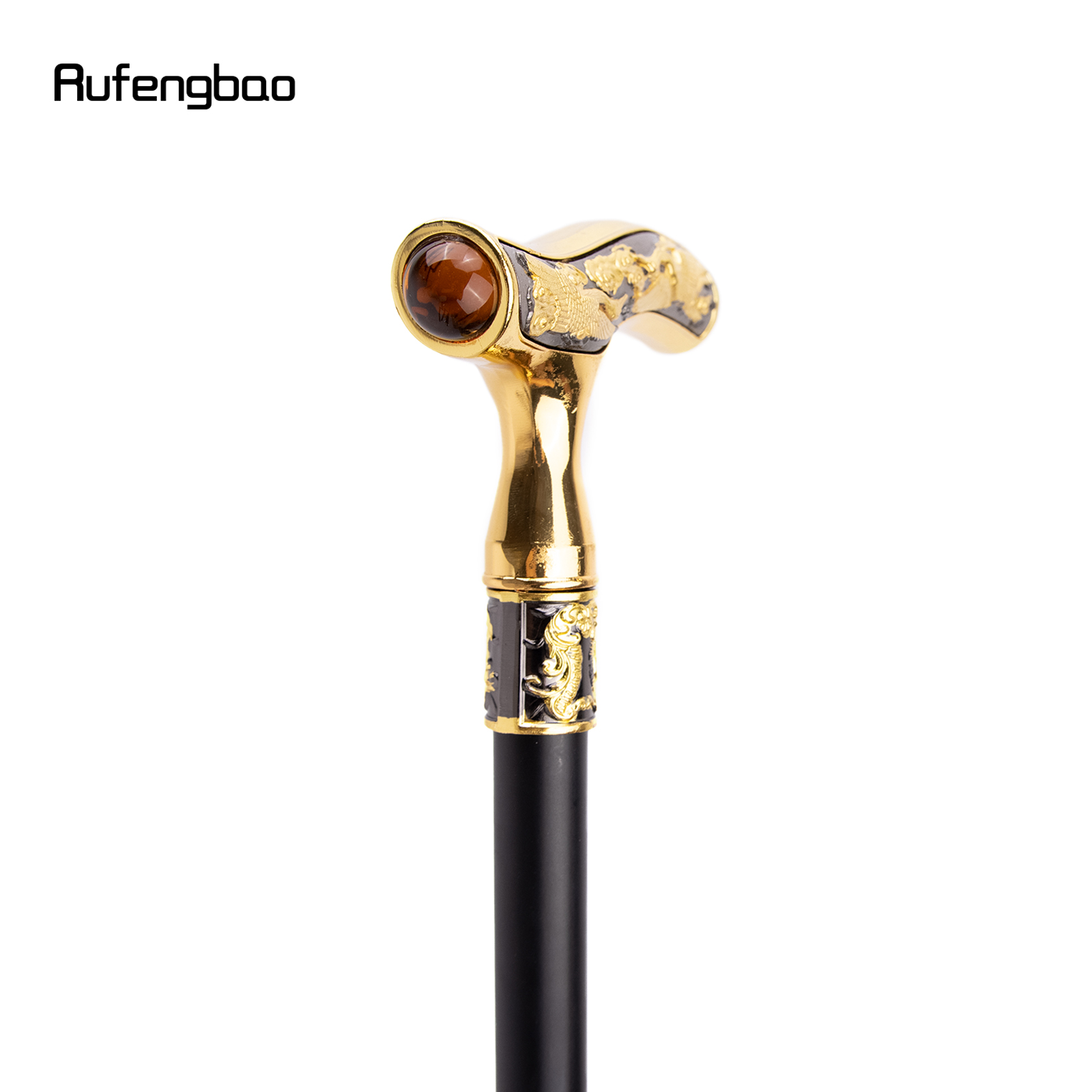 Guindaste andando cana laranja pedra preciosa moda decorativa bengala cavalheiro elegante cosplay cana botão crosier 93cm