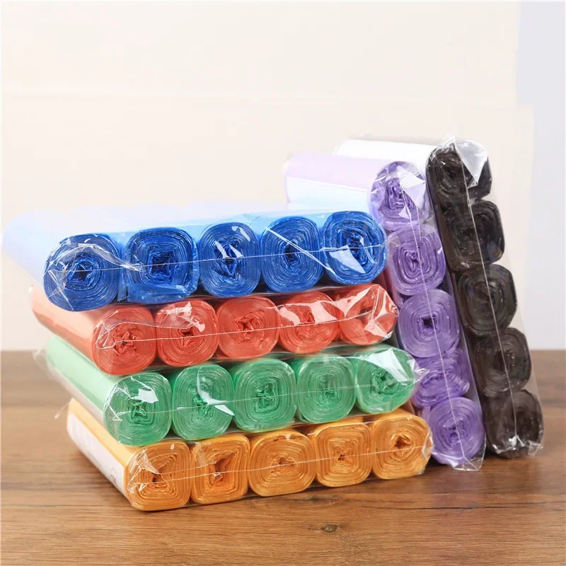 100 Uds 5 rollos 1 paquete bolsa de basura desechable para el hogar bolsas de basura de almacenamiento de cocina bolsa de basura de limpieza contenedor bolsa de plástico