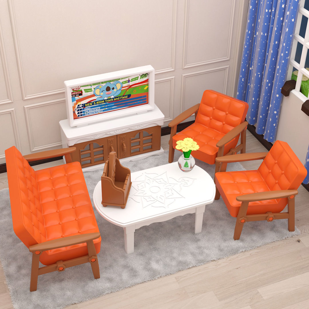 1/12 mobili per casa delle bambole soggiorno camera da letto cucina bagno Set foresta animale famiglia simulazione in miniatura accessori per bambole giocattolo fai da te