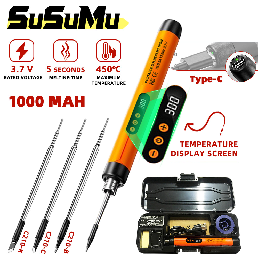 Elektrischer Lötkolben, einstellbare Temperatur, USB, tragbarer Lötkolben, Digitalanzeige, elektronische Nacharbeit, Schweißreparaturwerkzeug