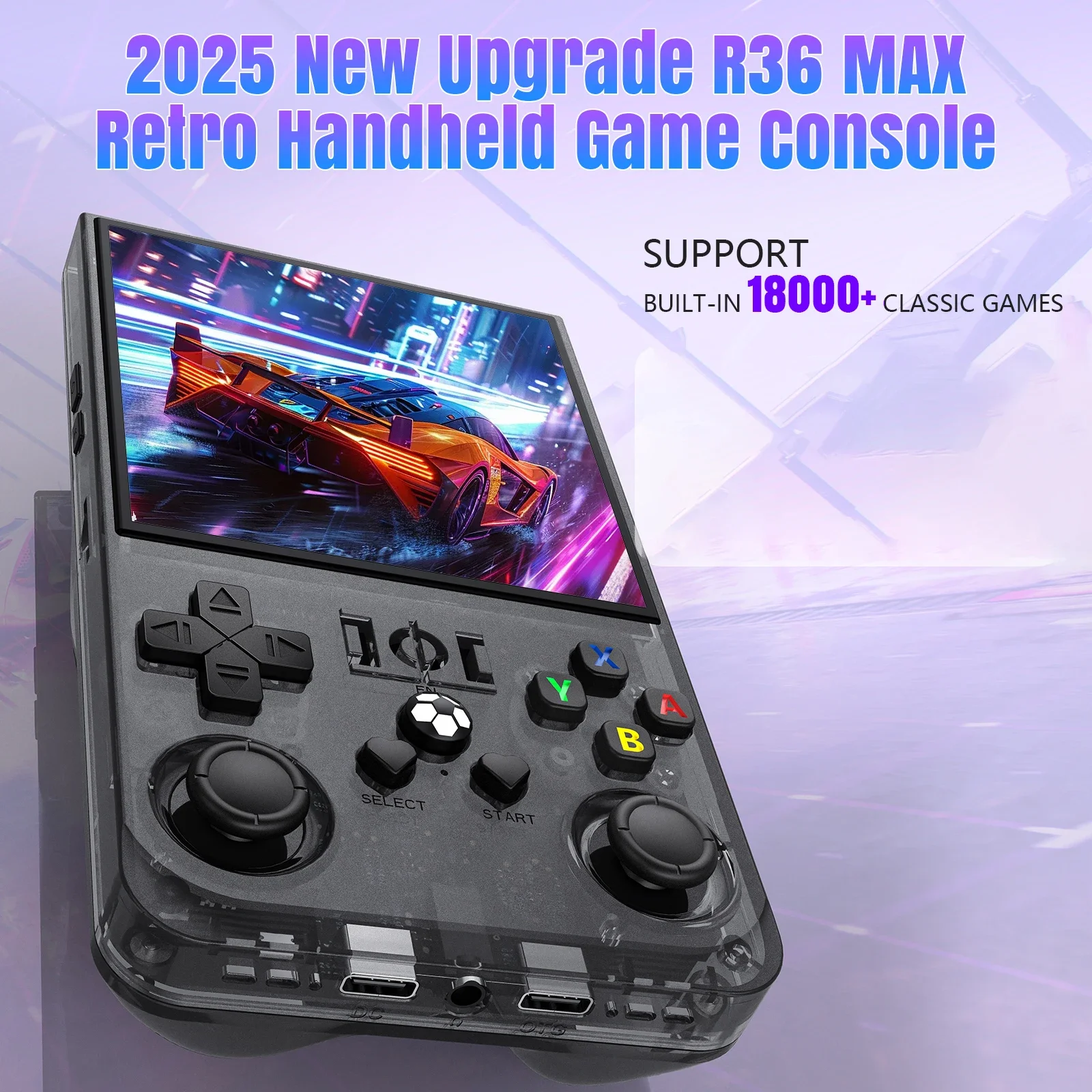 Consola de videojuegos portátil Retro R36MAX de código abierto, Chip RK3326 64/128G, mando de juegos portátil de bolsillo, consola de juegos con pantalla HD de 4 pulgadas
