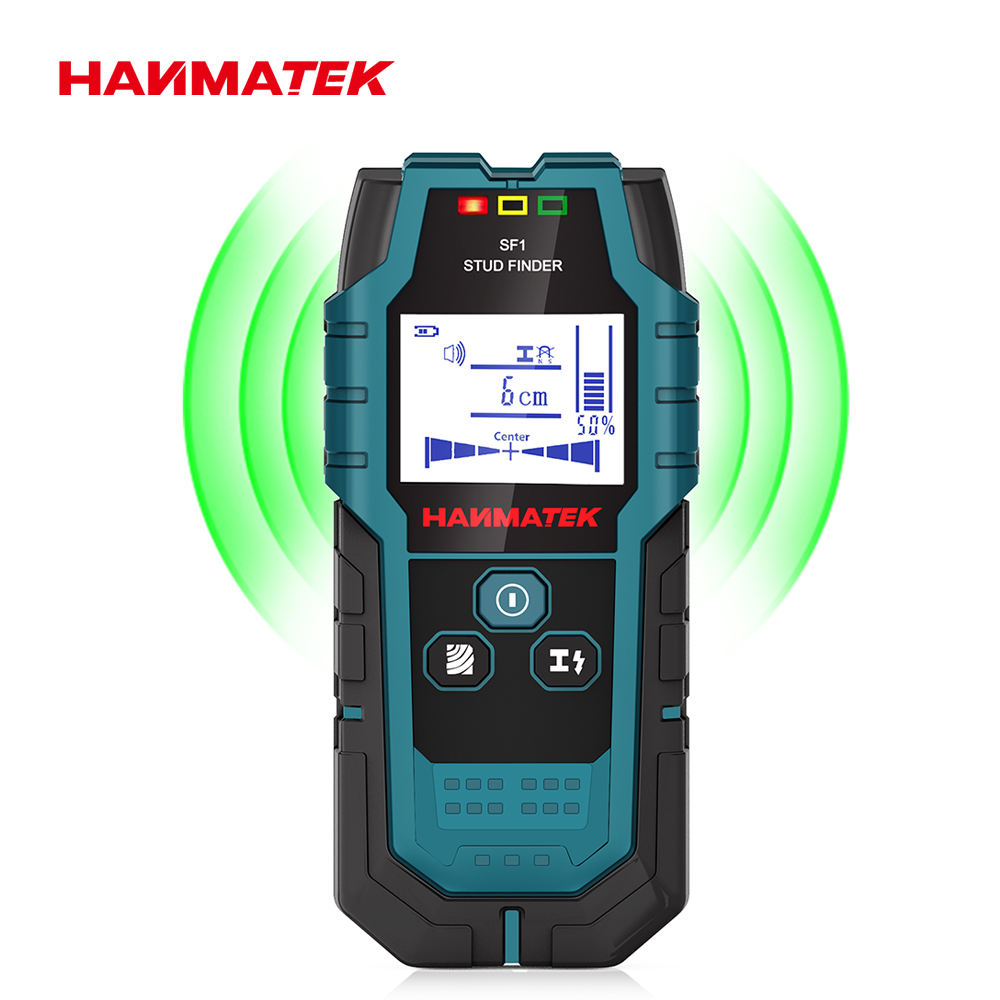 HANMATEK SF1 Buscador de vigas Pernos de madera Detección de metales Detección de cable en vivo Buscador de medición de profundidad de metal Detector de pared Escáner