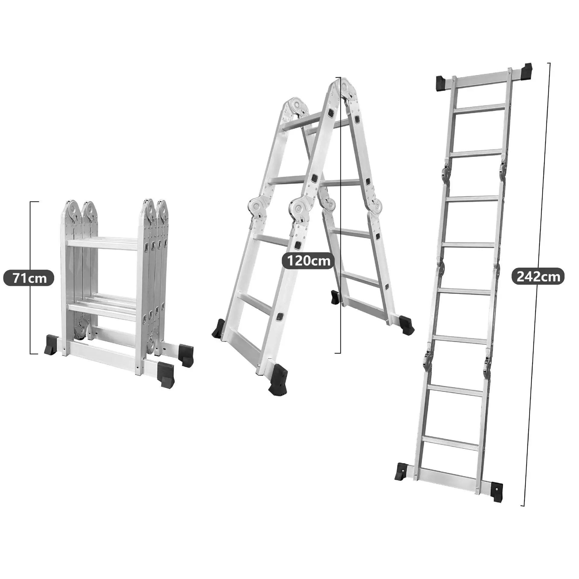 Modern Aluminum Multi-Position Telescoping Scaffold Extension Folding Combination Ladder Stool Structure Industrial-Grade