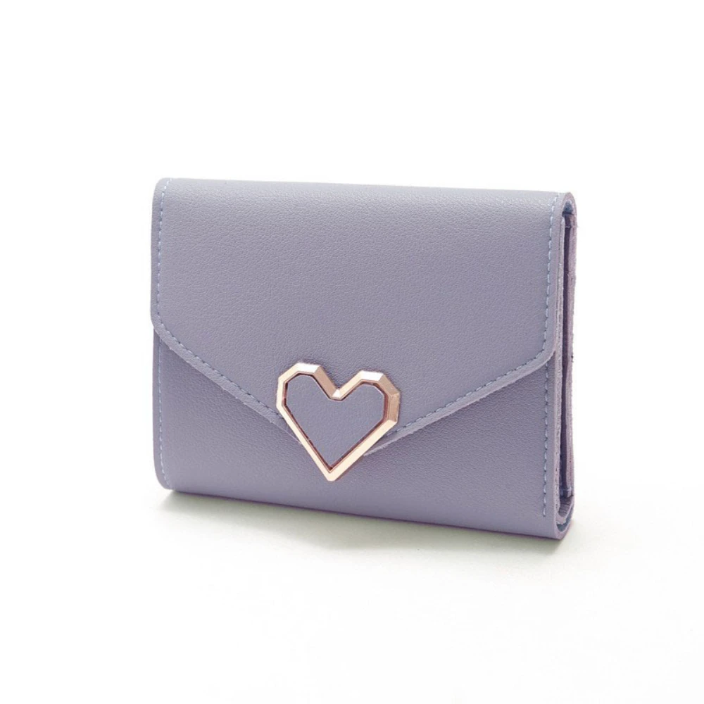 Nueva cartera pequeña de PVC a la moda para mujer, mini monedero fresco en forma de corazón versión japonesa y coreana corta