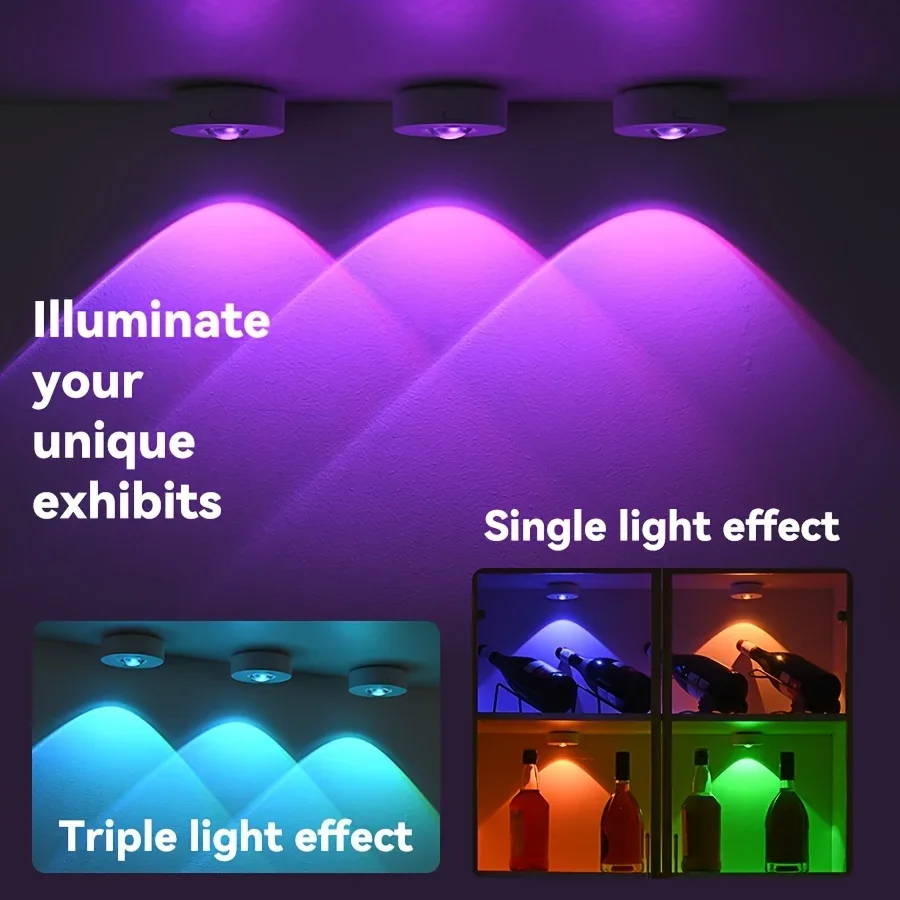 Luce notturna RGB 12 colori telecomando senza fili tipo-c luce ricaricabile alimentata per armadio cucina armadio camera da letto