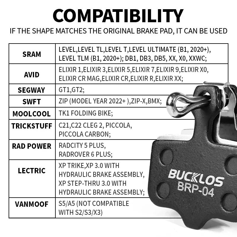 BUCKLOS pastilla de freno de disco de resina para SRAM AVID pastillas de freno hidráulicas resistentes al desgaste pastillas de freno MTB para DB3 DB5 ELIXIR piezas de ciclismo