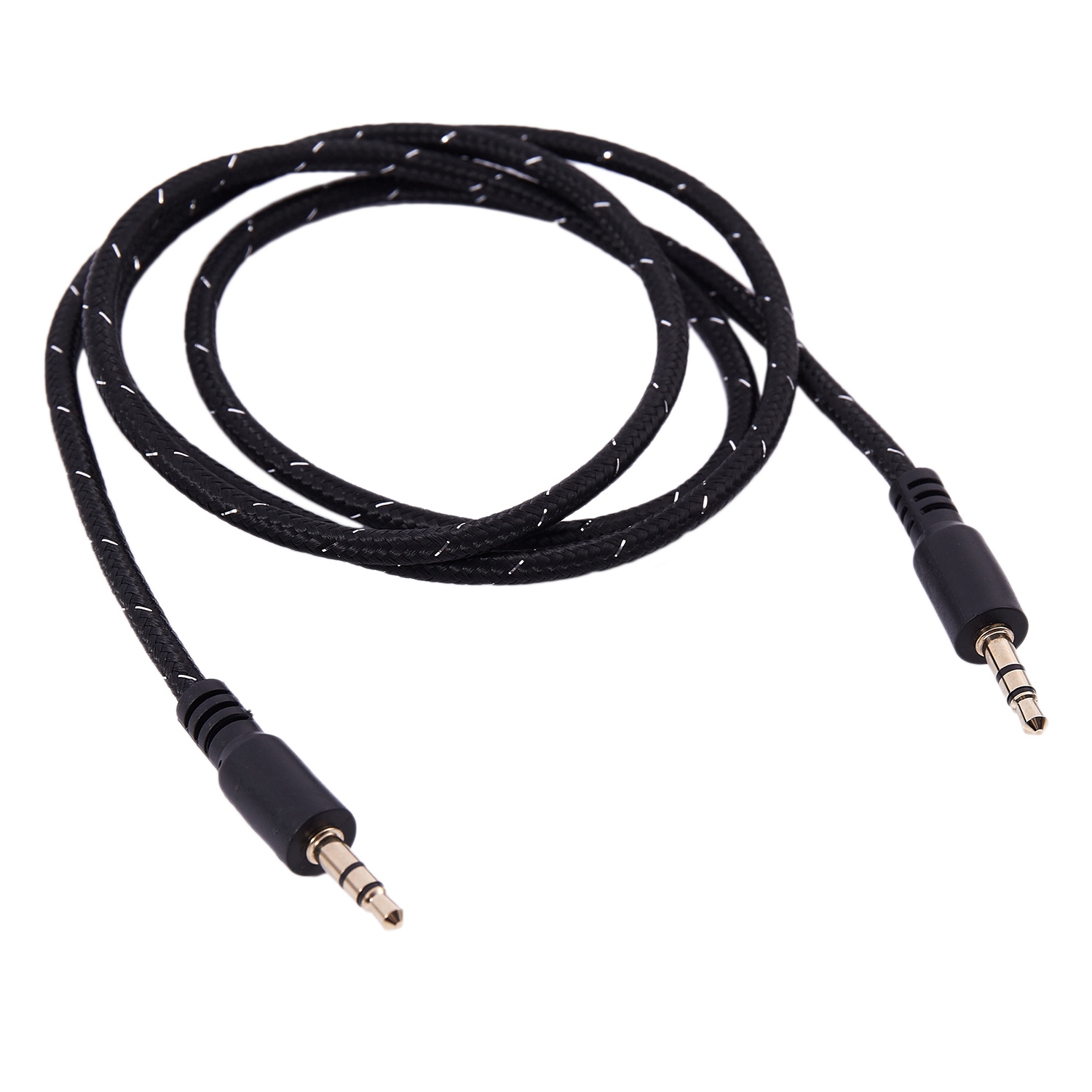El más nuevo cable auxiliar de audio estéreo macho a macho de 1M 3,5 mm para teléfono de coche, negro