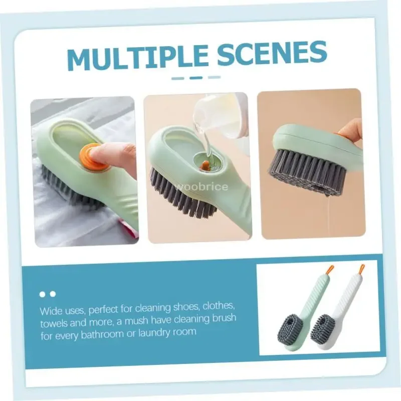 Cepillo de limpieza de cerdas suaves, cepillo líquido para zapatos, cepillo de mango largo, cepillo para ropa, tablero de ropa, herramienta de limpieza del hogar