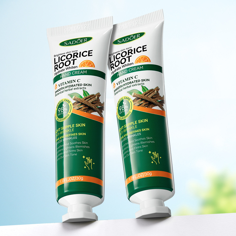 1/2 pz SADOER Vitamina C Crema Per Le Mani Alla Liquirizia Idratante Nutriente Schiarente Idratante Mani Prodotti Per La Cura Della Pelle