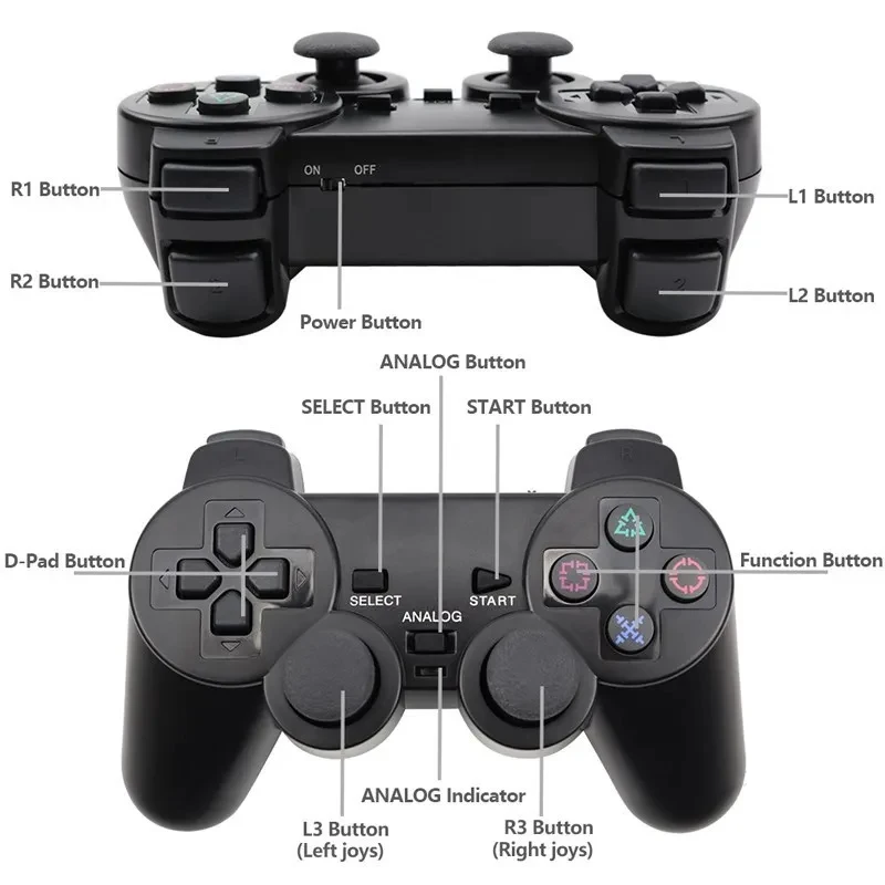Gamepad wireless per controller Sony PS2 per console Playstation 2 Joystick 2.4G doppia vibrazione Shock Joypad USB Gioco per PC