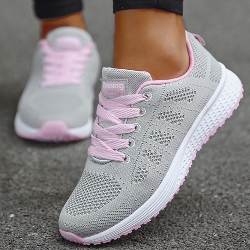 Neue Turnschuhe Für Frauen Atmungs Mode Trainer Plus Größe Frauen Turnschuhe Mesh Stoff Lace Up Frauen Schuhe Weibliche Schuhe