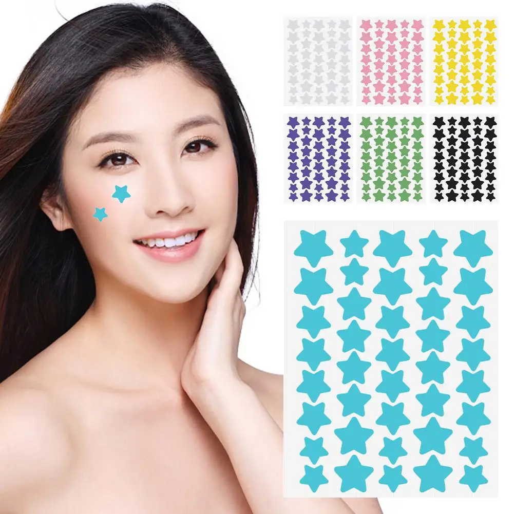 40 ชิ้นที่มีสีสัน PE สิวแพทช์น่ารักรูปดาวสิวสติกเกอร์ที่มองไม่เห็นสิวกําจัดสิว Patch