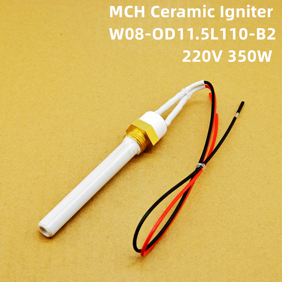 Керамический воспламенитель 220 В 350 Вт для печи нагревательной трубки, свеча зажигания для печи на древесных пеллетах 11,5x6,5x110 мм